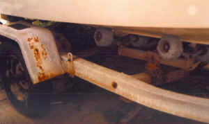 Salt-X prevents costly damage to boats and boat engines - picture 05 shows damage to boat trailer